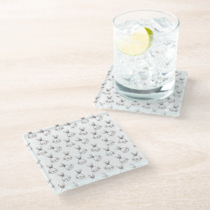 Dessous-de-verre En Verre Joli Motif blanc de Pâques