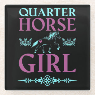 Dessous-de-verre En Verre Jolie fille Quarter Horse   