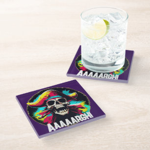 Dessous-de-verre En Verre Jolly roger moderne