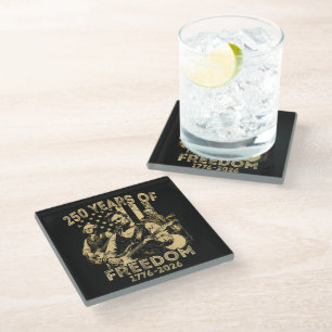 Dessous-de-verre En Verre Jouer de la guitare 4 juillet 250e anniversaire