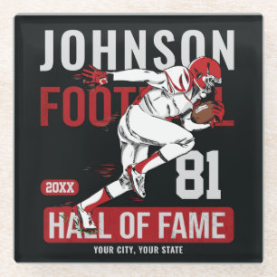 Dessous-de-verre En Verre JOUEUR DE Football Personnalisé Équipe NUMBER Spor