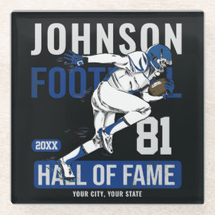 Dessous-de-verre En Verre JOUEUR DE Football Personnalisé Équipe NUMBER Spor