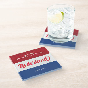 Dessous-de-verre En Verre Jour de l'indépendance de Pays-Bas