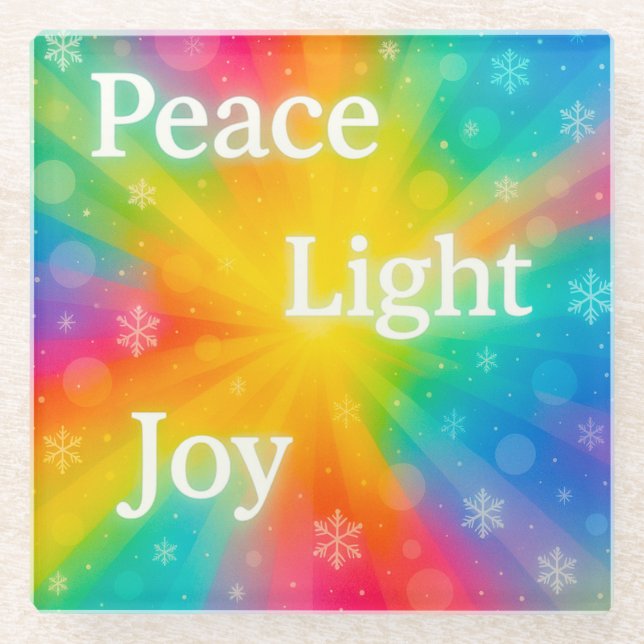 Dessous-de-verre En Verre Joy Peace Light (Devant)