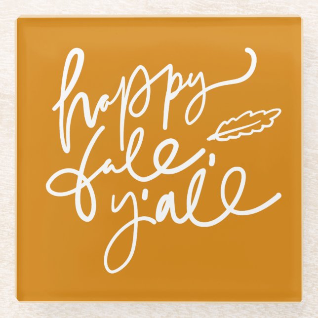 Dessous-de-verre En Verre Joyeux automne Y'all (Devant)