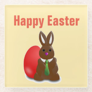 Dessous-de-verre En Verre Joyeux lapin au chocolat de Pâques