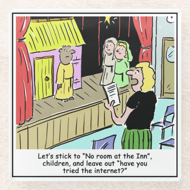 Dessous-de-verre En Verre Joyeux Noël Enfants et Nativité scolaire Jouer (Devant)