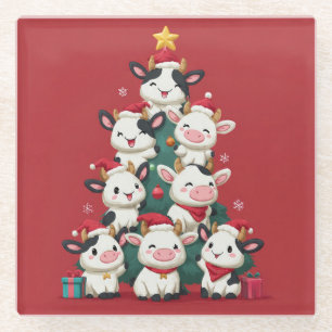 Dessous-de-verre En Verre Joyeux Noël Moo
