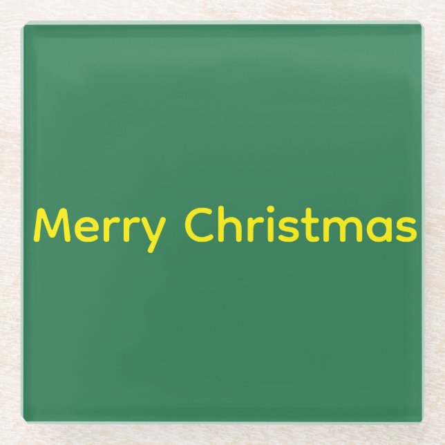 Dessous-de-verre En Verre Joyeux Noël vert (Devant)