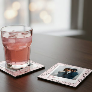 Dessous-de-verre En Verre Joyeux Valentines Jour Moderne Design Romantique P
