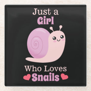 Dessous-de-verre En Verre Juste une fille qui aime les escargots
