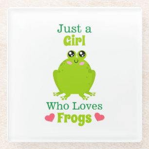 Dessous-de-verre En Verre Juste une fille qui aime les grenouilles