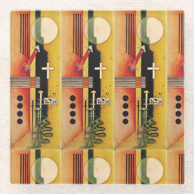 Dessous-de-verre En Verre Kandinsky Moderne peinture Abstraite (Devant)