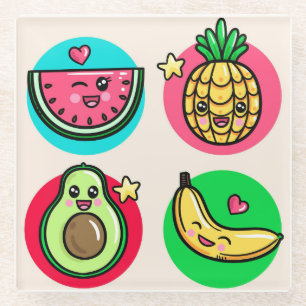 Dessous-de-verre En Verre Kawaii