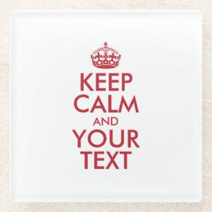 Dessous-de-verre En Verre KEEP CALM personnalisé et votre texte