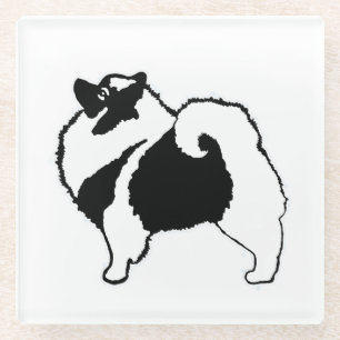 Dessous-de-verre En Verre Keeshond Graphics - Cute Original Dog Art