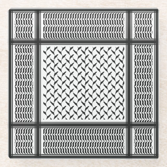 Dessous-de-verre En Verre Keffiyeh palestinien (Devant)