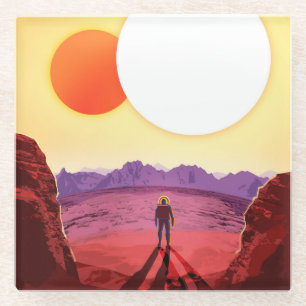 Dessous-de-verre En Verre Kepler Space Voyage Destination Planète Aventure