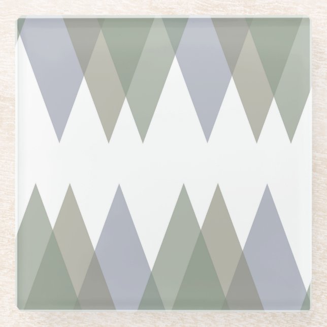Dessous-de-verre En Verre Khaki triangles (Devant)
