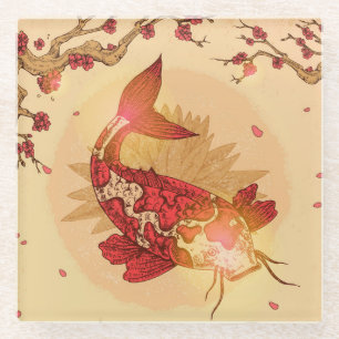 Dessous-de-verre En Verre Koi Fish