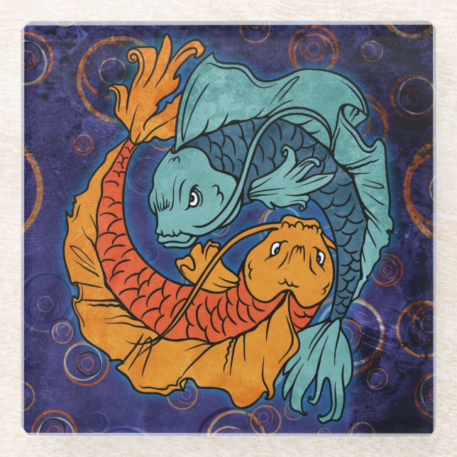 Dessous-de-verre En Verre Koi Fish (Devant)