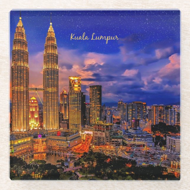 Dessous-de-verre En Verre Kuala Lumpur skyline (Devant)