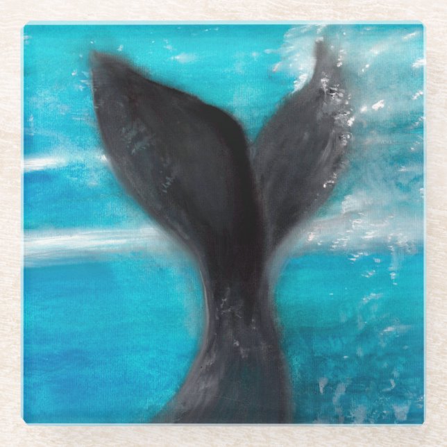 Dessous-de-verre En Verre La baleine (Devant)