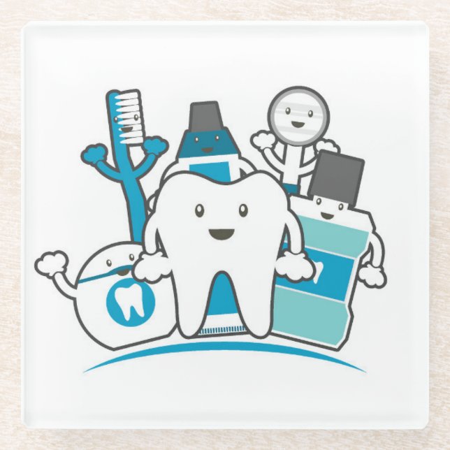 Dessous-de-verre En Verre La bande propre de dents (Devant)