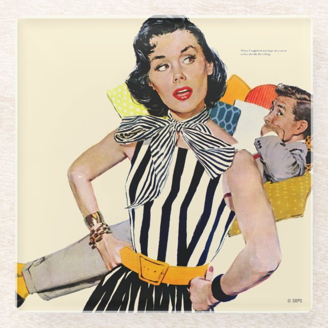 Dessous-de-verre En Verre La Dame A Été Insultée 2 (Devant)