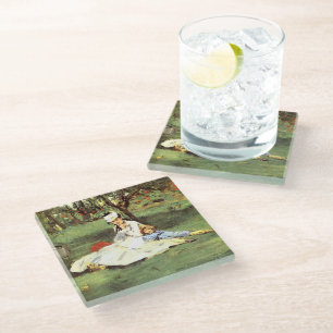 Dessous-de-verre En Verre La famille Monet dans son jardin Edouard Manet