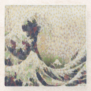 Dessous-de-verre En Verre La Grande Vague De Melon Honeydew Belle OEuvre D'A