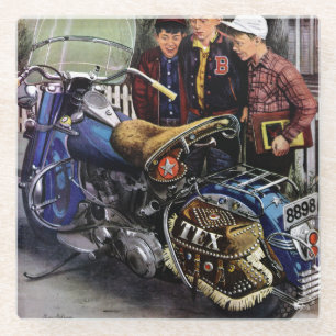Dessous-de-verre En Verre La moto de Tex