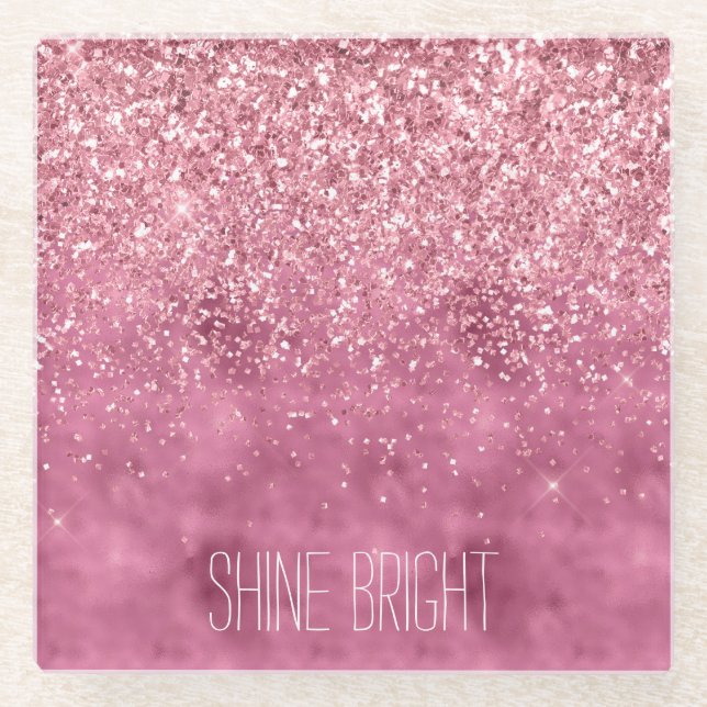 Dessous-de-verre En Verre La Parties scintillant des étincelantes roses (Devant)