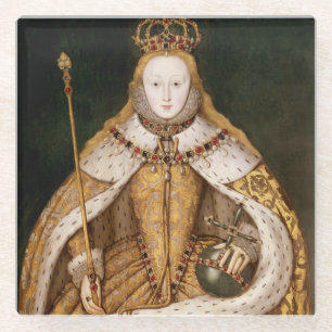 Dessous-de-verre En Verre La Reine Elizabeth I dans des robes longues de
