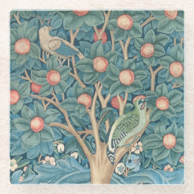 Dessous-de-verre En Verre La tapisserie de pivert, détail des piverts (Devant)