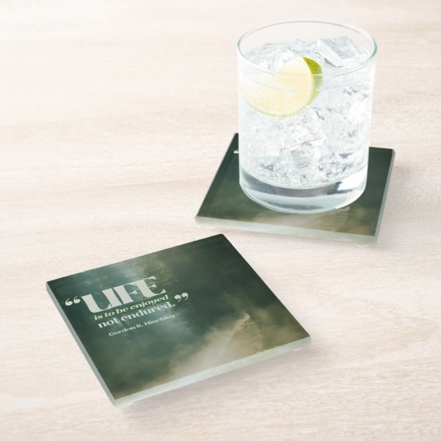 Dessous-de-verre En Verre La Vie Doit Être Jouie (Incliné)