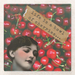Dessous-de-verre En Verre La Vie Est Un Bol De Cerises Altered Art 
