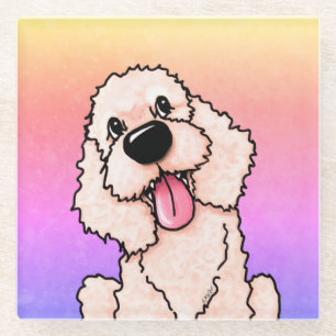 Dessous-de-verre En Verre Labradoodle souriant