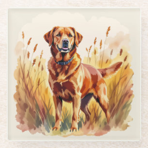 Dessous-de-verre En Verre Labrador Retriever Chien Rouge Renard