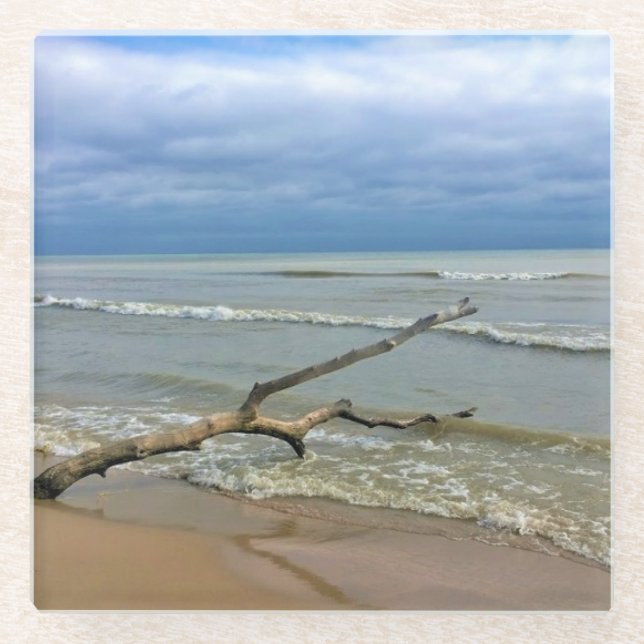 Dessous-de-verre En Verre Lac Michigan, Sheboygan, Wisconsin (Devant)