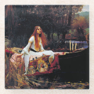 Dessous-de-verre En Verre Lady of Shallot sur le bateau JW Waterhouse Fine A