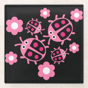 Dessous-de-verre En Verre Ladybird Et ladybug