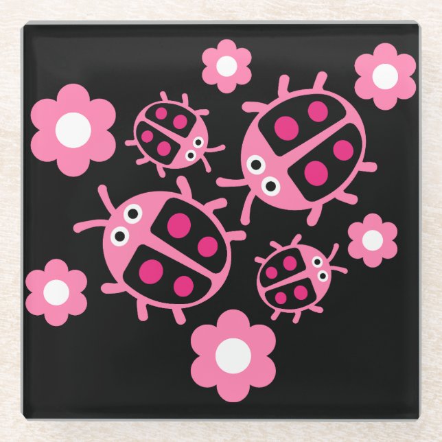 Dessous-de-verre En Verre Ladybird Et ladybug (Devant)