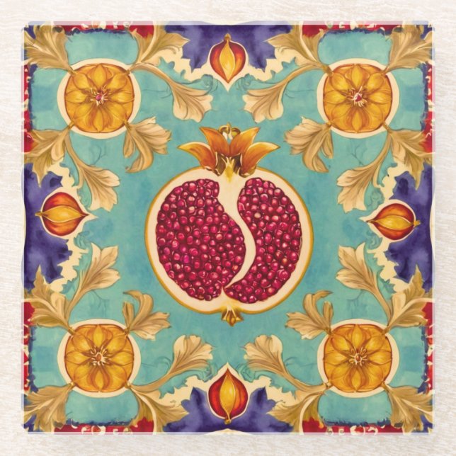 Dessous-de-verre En Verre L'amour de la grenade (Devant)