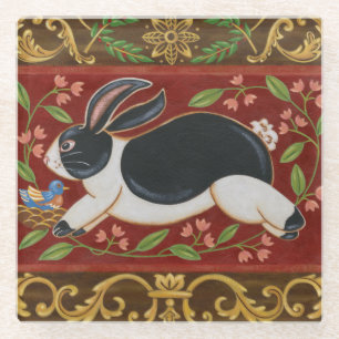 Dessous-de-verre En Verre Lapin Folk