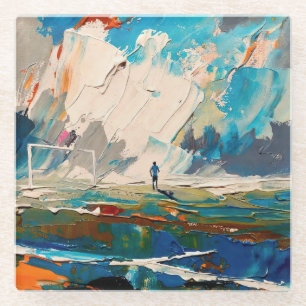 Dessous-de-verre En Verre "L'art du football" (Style 2) Peinture à l'huile