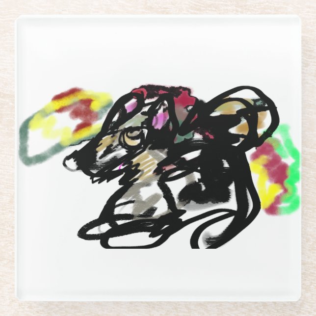 Dessous-de-verre En Verre L'automne sauvage du loup (Devant)