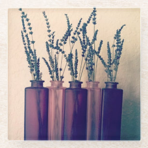 Dessous-de-verre En Verre Lavande dans des vases