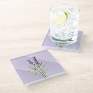 Dessous-de-verre En Verre Lavande violet doux et élégant