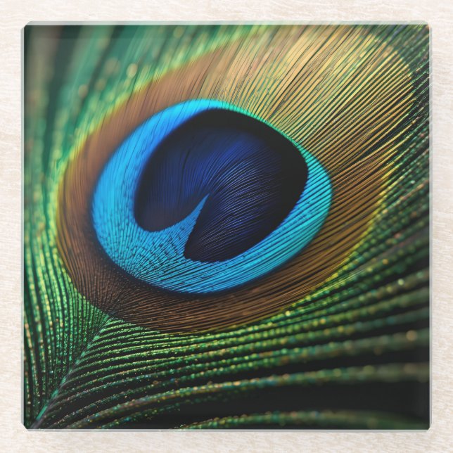 Dessous-de-verre En Verre Le bijou de Peacock (Devant)
